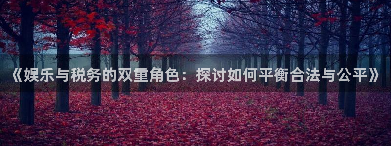 华润娱乐官方网站入口：《娱乐与税务的双重角色：探讨如何平衡合法与公平》